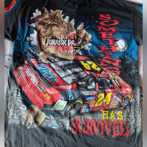 1997 Jurassic Park Jeff Gordon T-Shirt Nascar Universal Studios XL Men’s Vintage - Picture 2 of 5